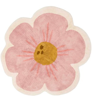Little Dutch GulvtÆppe - 110x110 cm - Pink Blomst Little Dutch GulvtÆppe - 110x110 cm - Pink Blomst